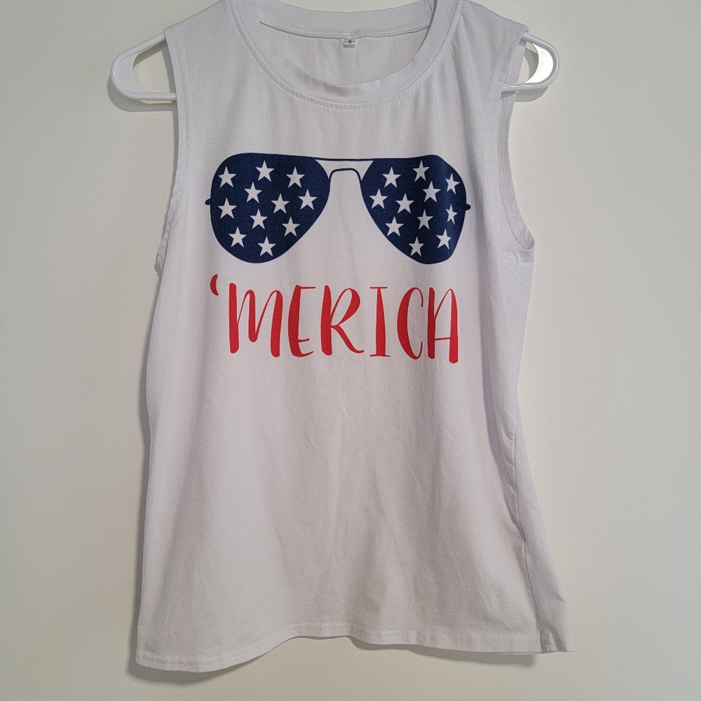 Patriotic Muscle Tank Women's Small